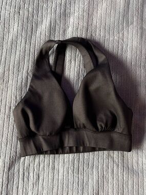 Black Halter Luxury Strappy Sports Bra
